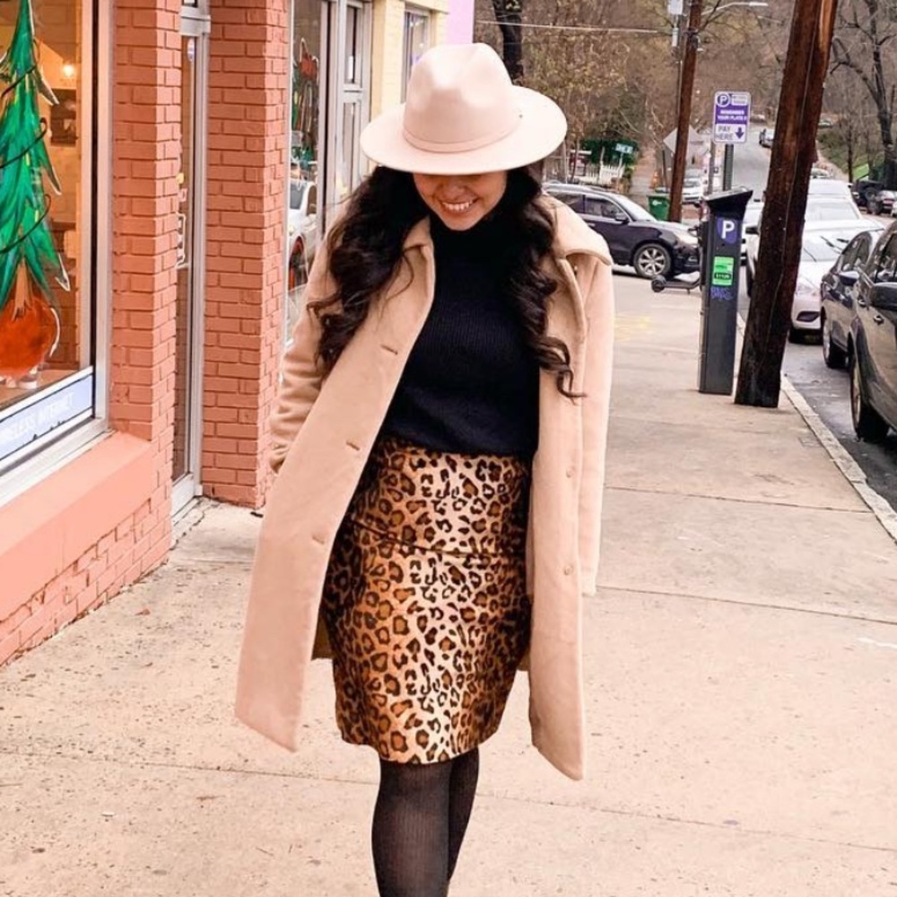 INC Cheetah Midi Skirt